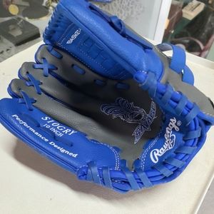 Rawlings Savage 10" Youth Baseball /  T-ball Glove Mitt Blue Gray S10GRY. Left h